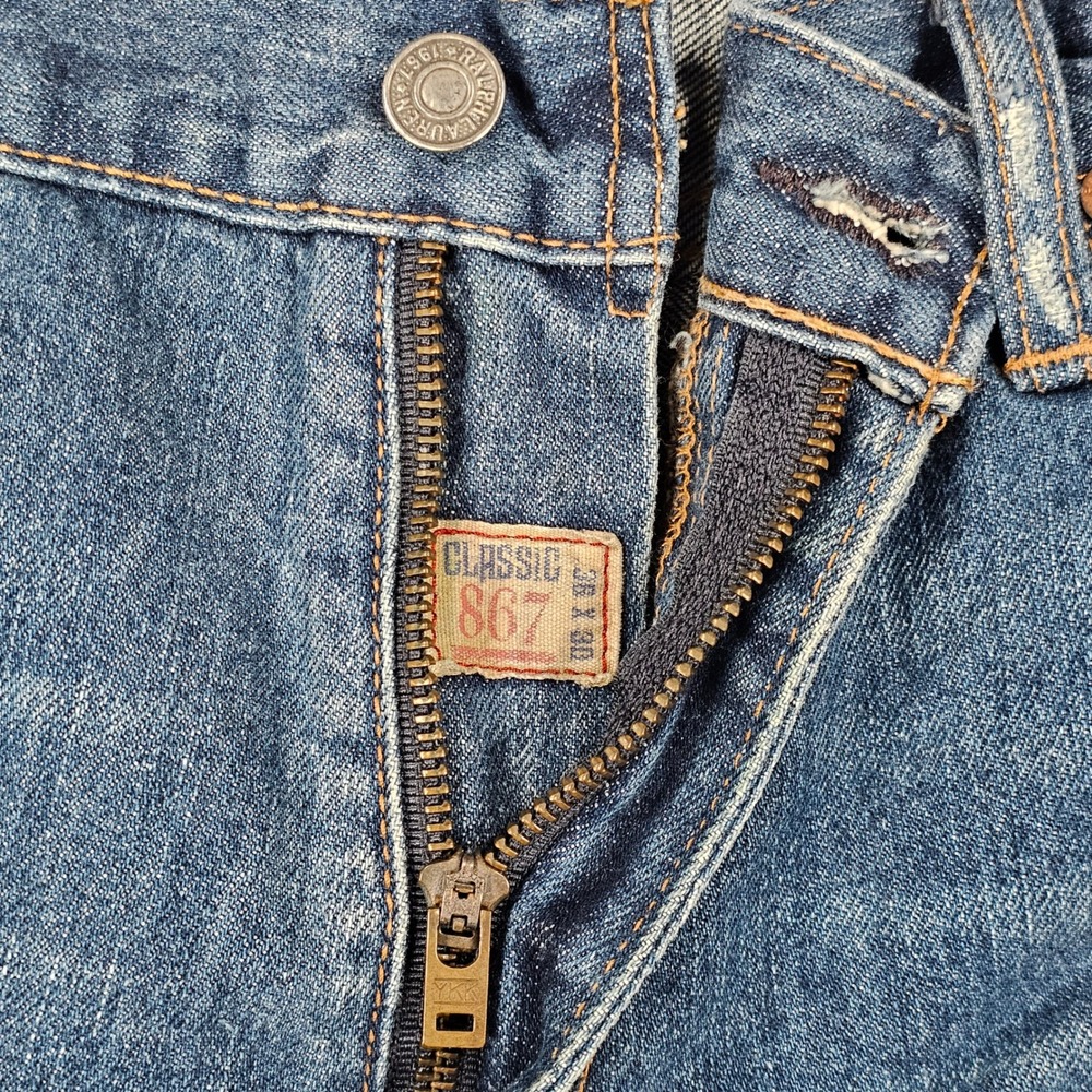 Polo Ralph Lauren Classic 867 Stratford Jeans Men 36x30 Straight Blue RL Logo - Picture 9 of 14